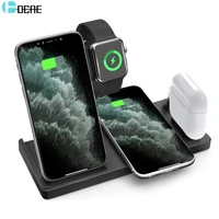 qi 15w fast 4 in 1 wireless charger for iphone 12 11 xs xr x 8 dock station for apple watch 6 5 4 3 2 airpods pro charging stand