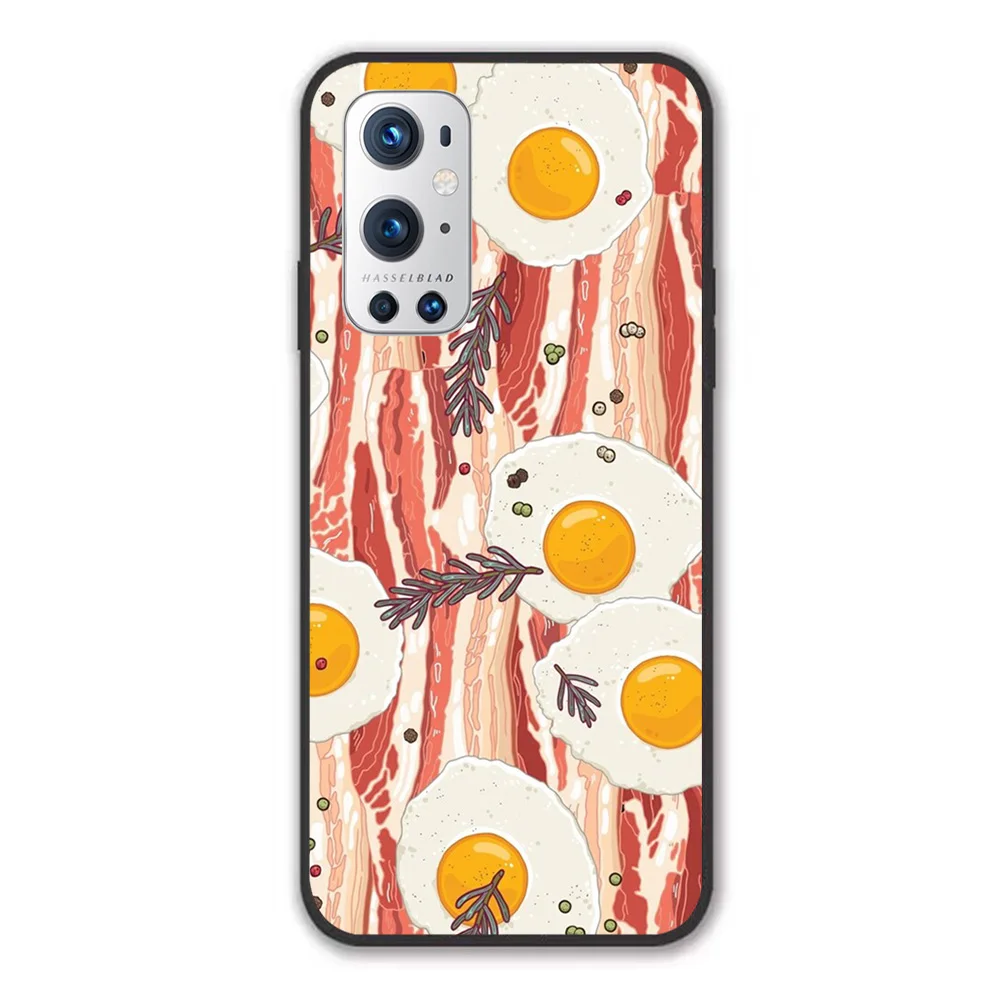 

For OnePlus Bacon and eggs Soft TPU Border OnePlus 7 7T 7Pro 8 8T 8Pro 9 9Pro Case