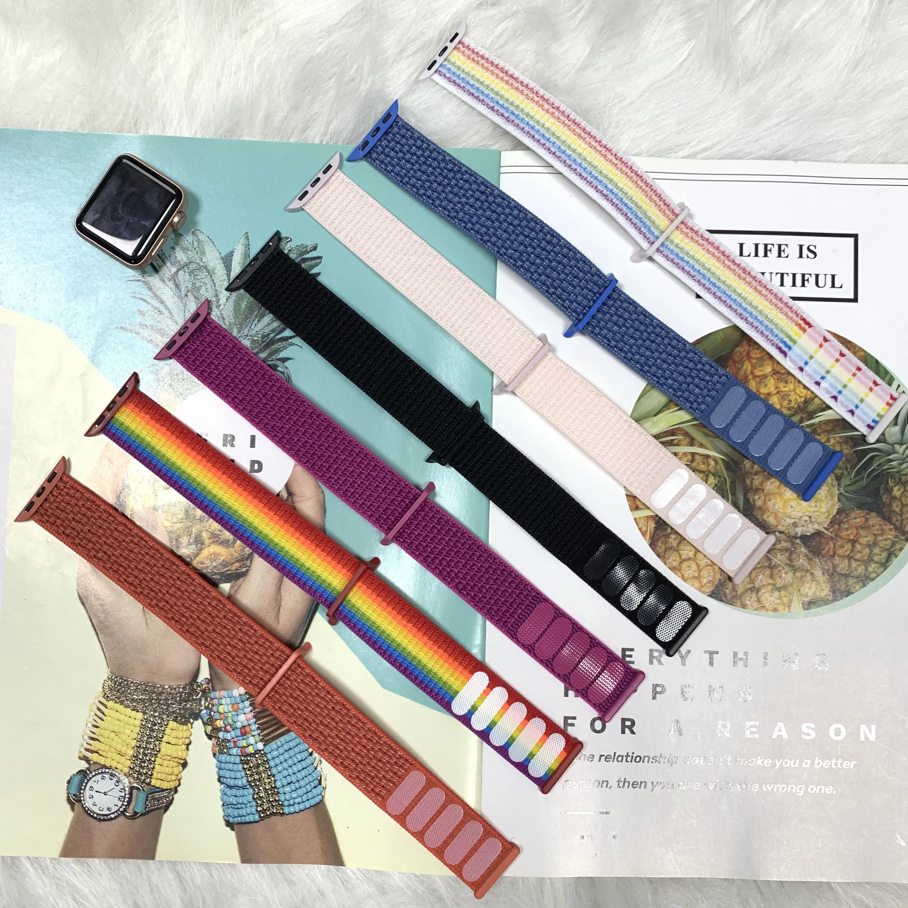 Joyozy для Apple watch Band нейлоновая Спортивная петля IWatch Series4 3 2 1 цветная Классическая