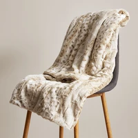 new winter blanket thickened white leopard double layer nap warm knee