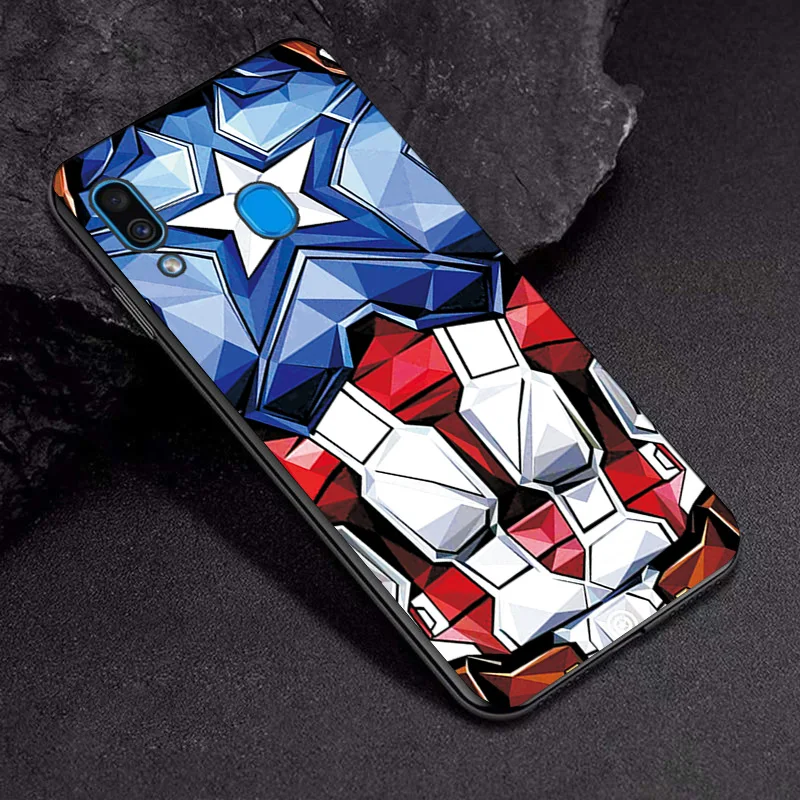 Крышка для samsung Galaxy A10 A20 A30 чехол Крышка героя Marvel из термопластика черный для samsung A50 A60 A70 A20E A40 A30S A50S A70S чехол для телефона