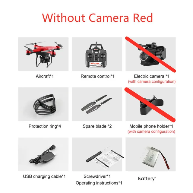 Red No Camera Дрон 4k камера аэрофотосъемка длительный срок службы батареи Wifi карта передача четырехосный самолет игрушка пульт дистанционного управления RC самолет - Цвет: Red No Camera