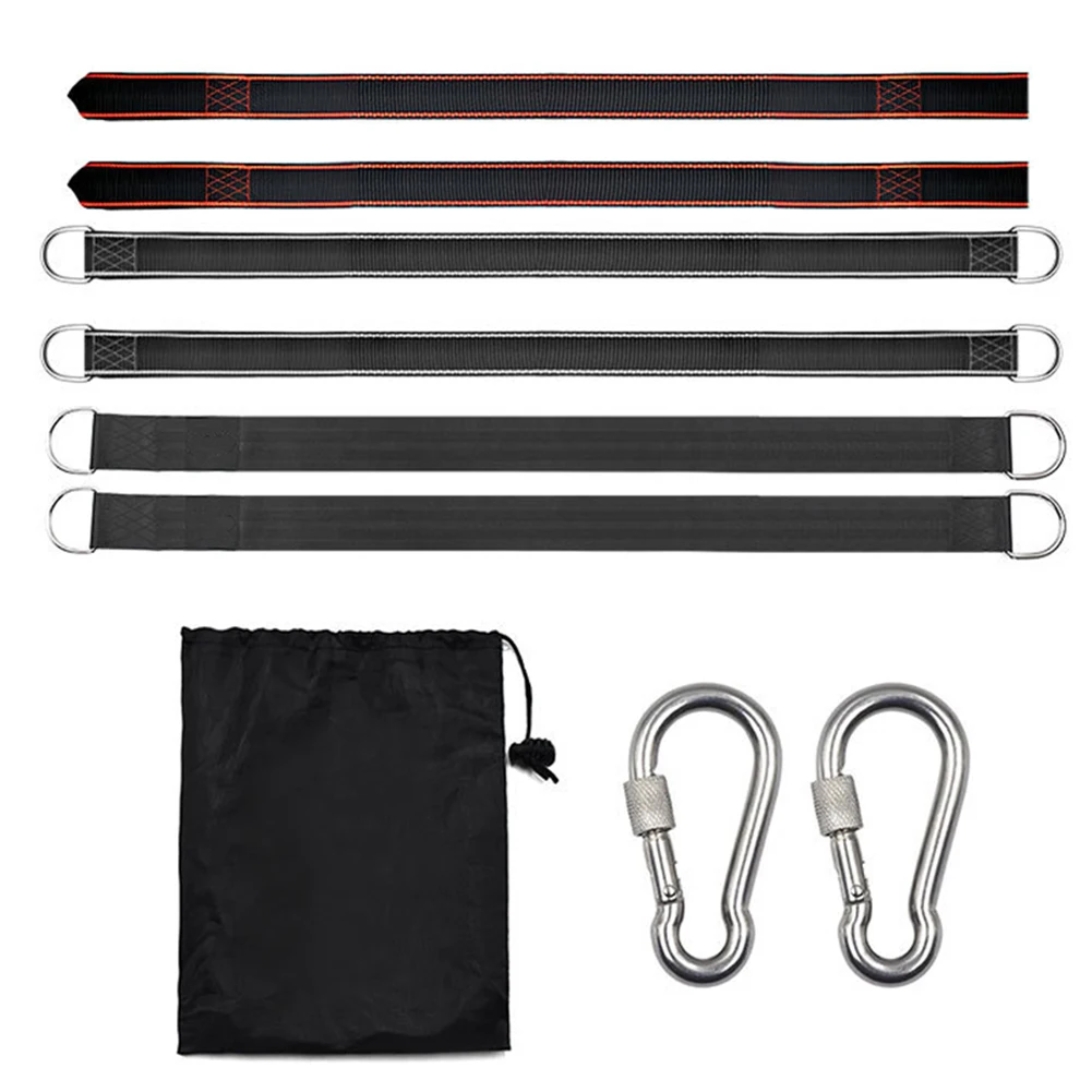 

2pcs Camping Swing Tree Hanging Straps with Hooks Kit Hammock Hanger Rope Outdoor Hiking Hammock Hanger Rope Belt