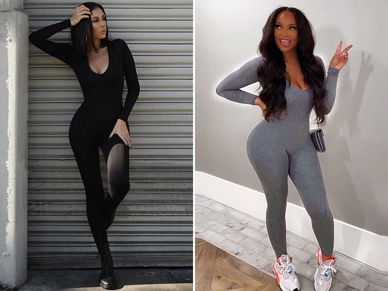 

Skinny Sexy Women Jumpsuit Fitness O Neck Long Sleeve Rompers Overalls Casual Sport Female Bodysuit Jumpsuit Night Club Jumpsuit