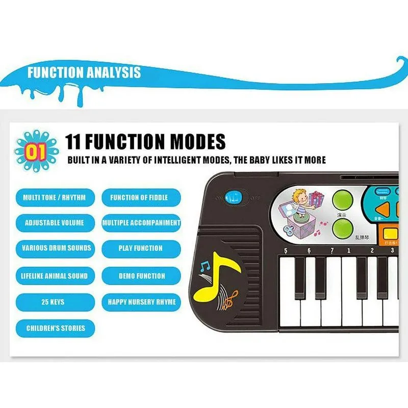 

Electronic Piano Children's Keyboard Electronic Organ, 25 Keys Keyboard Piano Toy Children's Birthday Christmas Gift