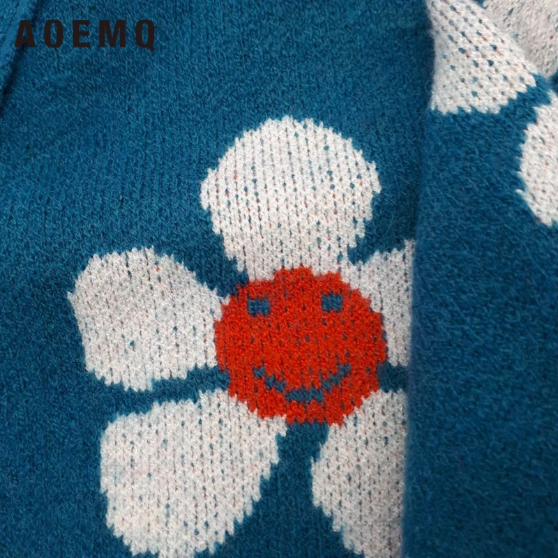 AOEMQ женский кардиган женские свитера милый светло-зеленый винтажный свитер с