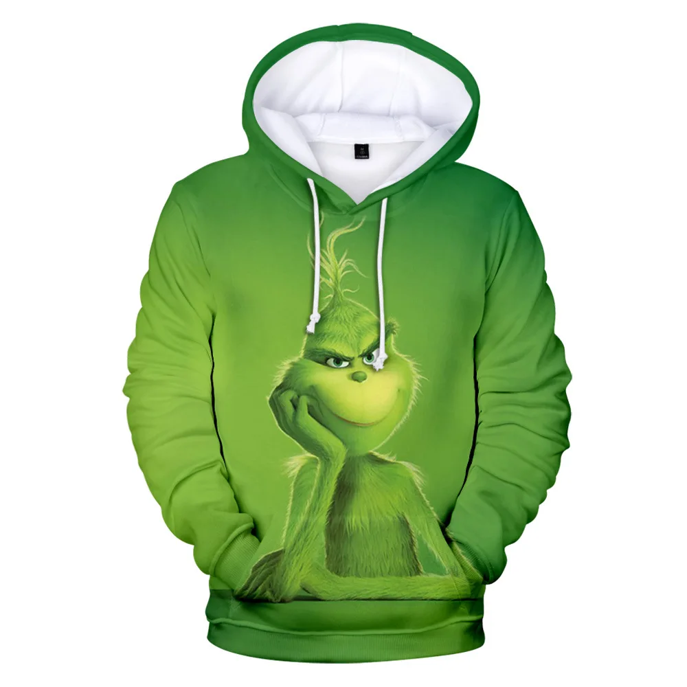 

Green Haired Grinch Anime Hoodie Hoodies Men Sweatshirt Lounge Wear Fashion Grinch Hooded 3D Streetwear Men Clothing