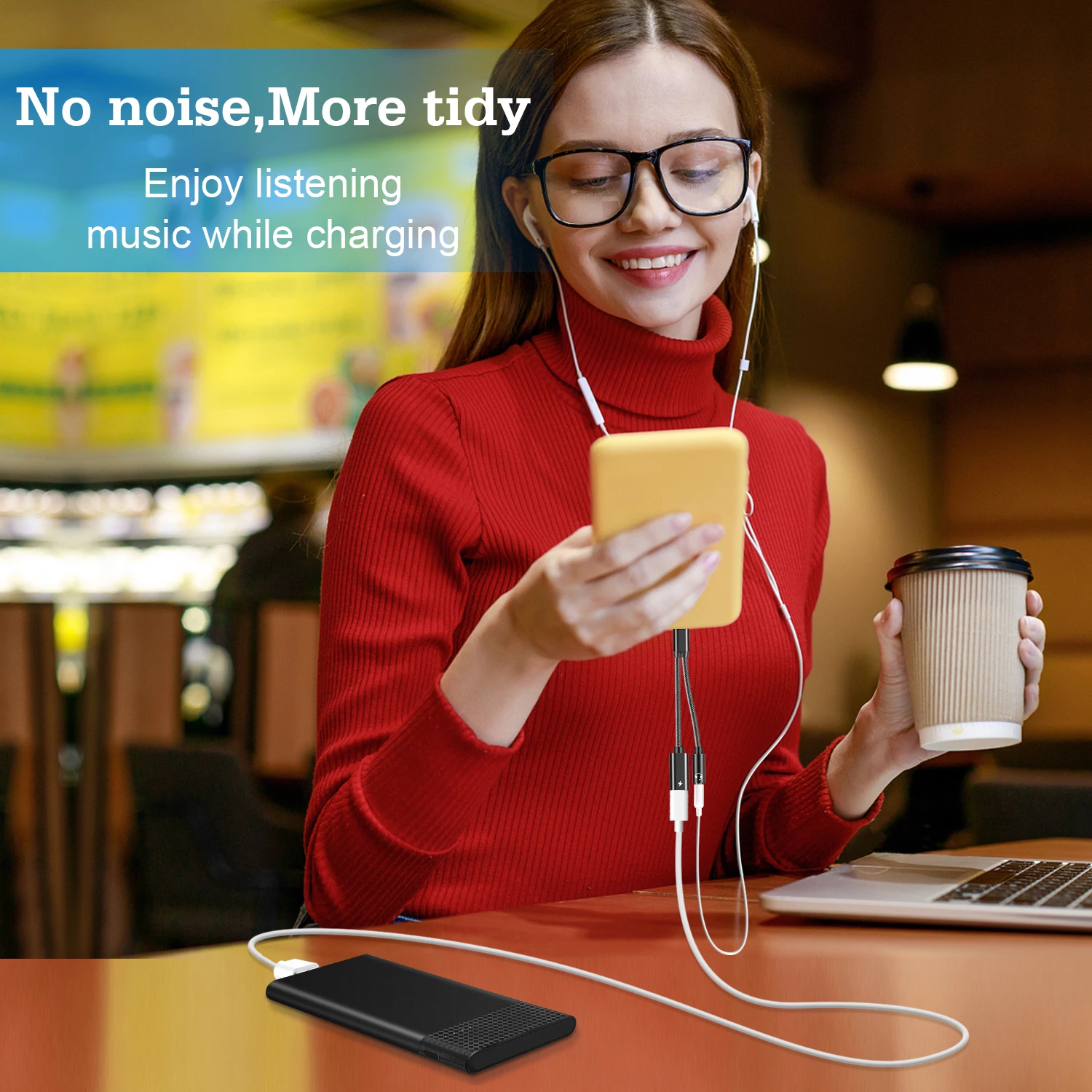 

Type C 3.5mm Headphone + Charger 2 in 1 USB C to Aux Audio Jack Hifi DAC Dongle Cable Charging and Earphone Integrated Data Line