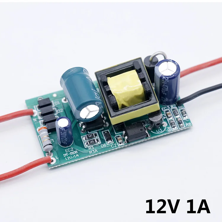 Светодиодный драйвер 220V постоянного тока до DC12V 1A светильник 24V 6 Вт 12 Вт 24 Вт 36 Вт 60 Вт 24В 1A 1.5A светодиодный Питание 12 V светильник трансформаторы 12 Вольт светодиодный - Цвет: 12V 1A 12W