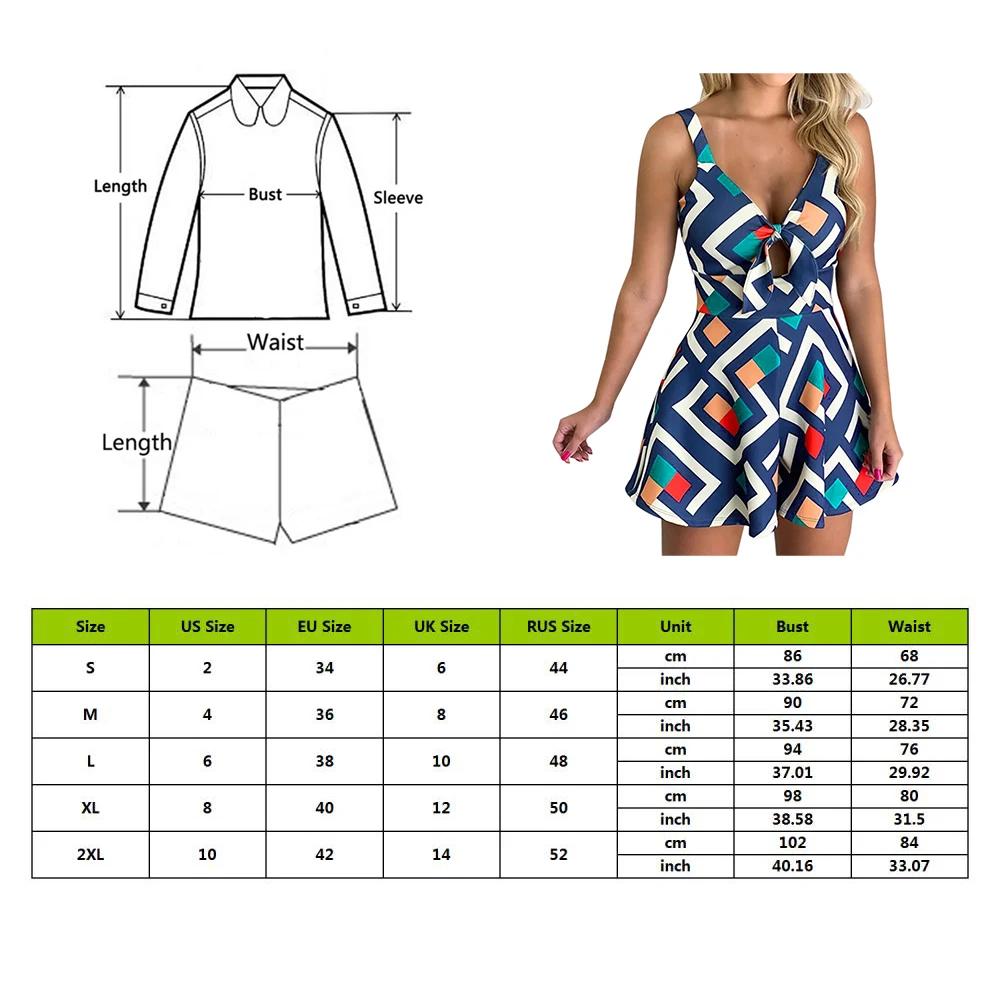 Женский пляжный комбинезон в полоску с оборками и воротником принтом лето 2020 |