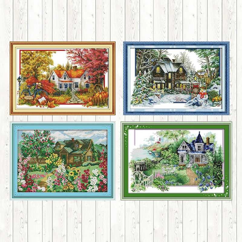 Вышивка крестом с счетным счетом 11CT 14CT для рукоделия Печать на холсте DMC DIY