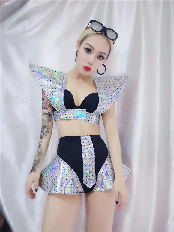 

Costumes Laser Hologram Stage Pipe Dacne Suit Guitar Show Stage Harajuku Cosplay
