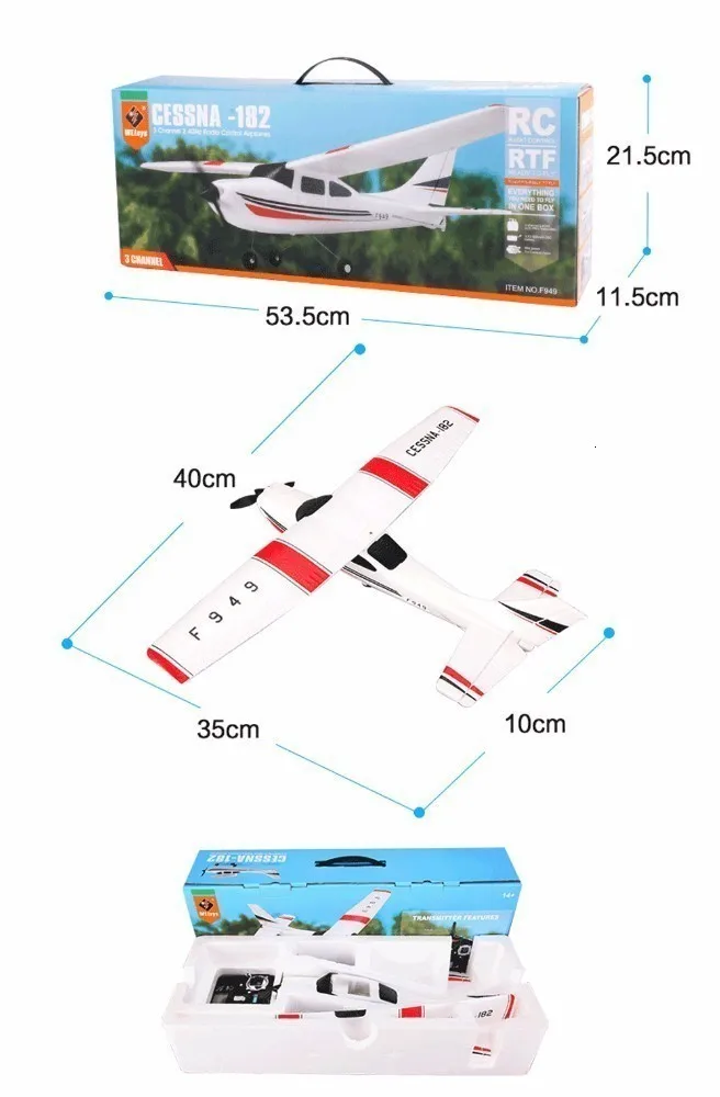 WLtoys F949 Sky King 2,4G RC самолет с фиксированным крылом RTF самолет радиоуправляемый самолет 3CH RC с фиксированным крылом WL F949 Дрон