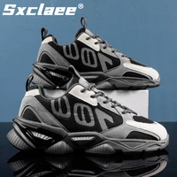 sxclaee four seasons mens sports shoes reflective mesh casual shoes breathable non slip wear resistant height increasing
