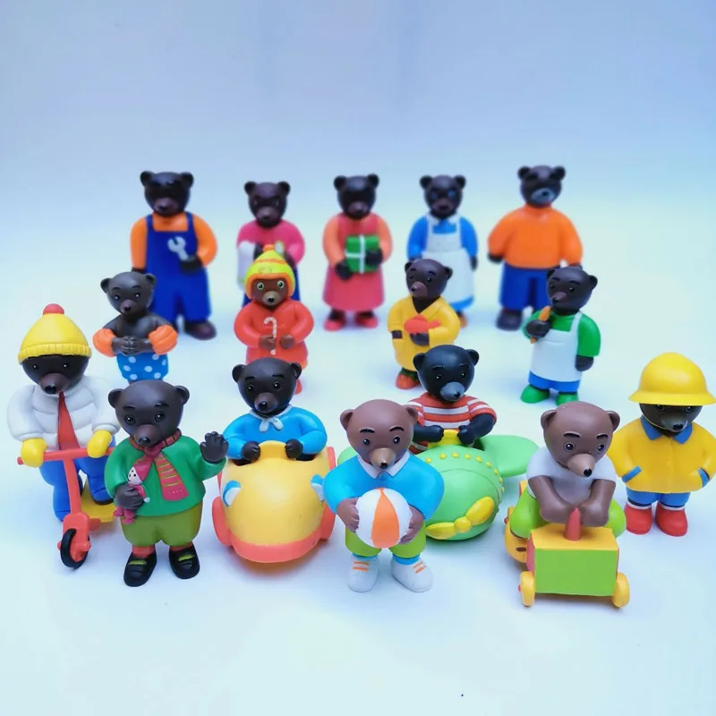 5 шт./лот милый мультяшный аниме Маленький коричневый медведь семья мама папа с