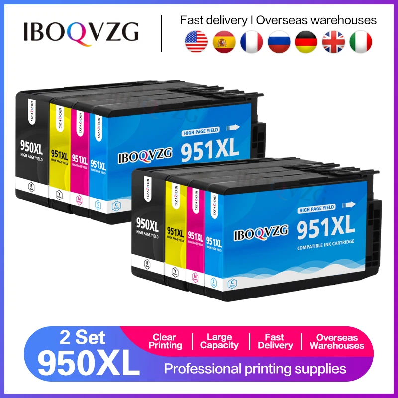 

950XL 951XL For HP950 951 XL For HP 950 Compatible Ink Cartridge For HP Officejet Pro 8100 8600 251dw 276dw 8630 8650 Printer