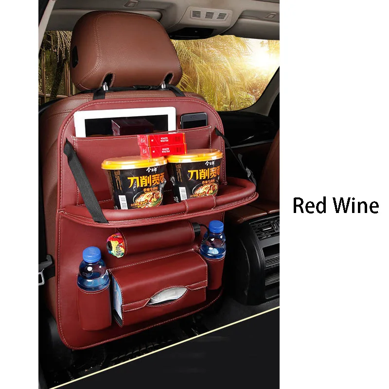 Premium wine red Прямая поставка, Детские Чехлы для автомобиля, дизайн, модное автомобильное сиденье, многофункциональная сумка для хранения, задняя Сумка, детское сиденье, хозяйственная машина - Цвет: Premium wine red