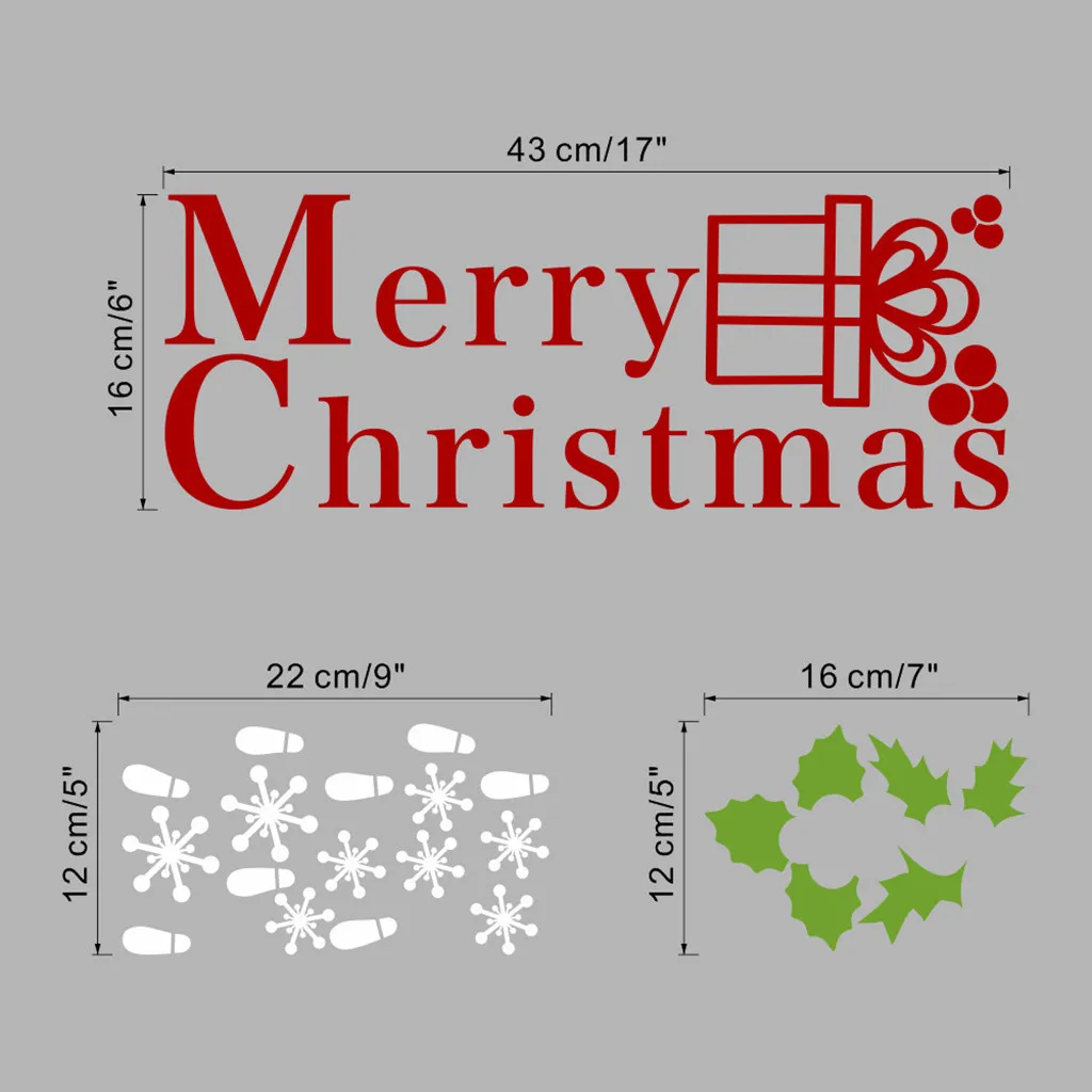 Прозрачная стеклянная наклейка Merry Christmas Снежинка окно стикер s Подарочная