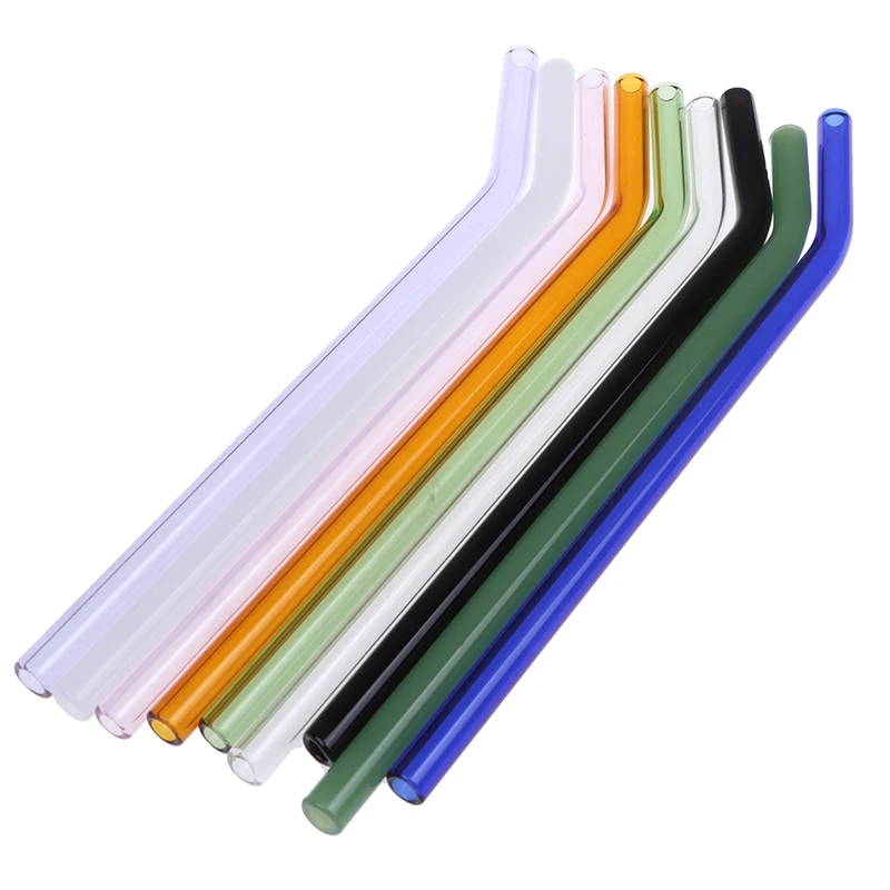 9 цветов 170*30 мм согнутая Свадебная стеклянная соломинка для коктейля сока на день