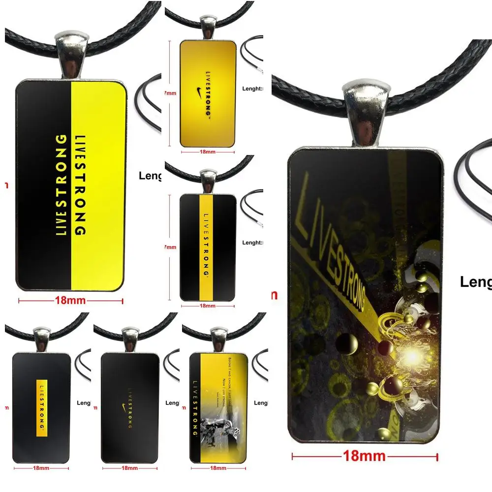

For Women Jewellery Necklace Fashion Long Chain With Rectangle Necklace Jewelry For Livestrongs Logo