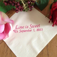 love is sweet monogram custom personalized napkins wedding candy dessert bar chocolate favor party paper new home house warming