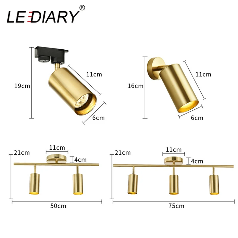 LEDIARY вращающаяся Золотая потолочная лампа регулируемая угловая точечная 7 Вт GU10