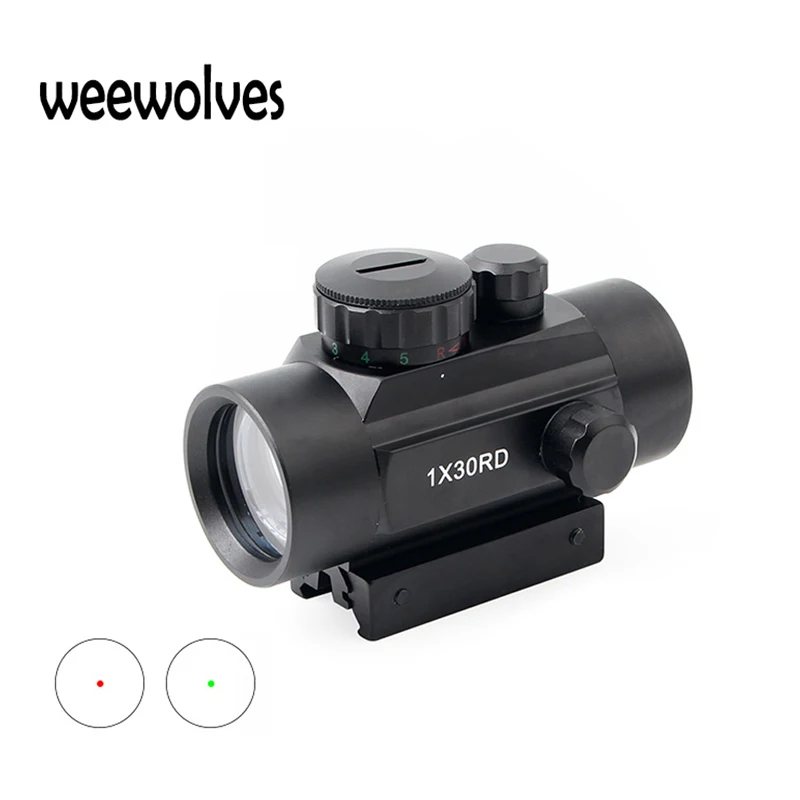

Охотничий прицел weewolf 1X30, голографический точечный прицел для страйкбола, красный, зеленый точечный оптический прицел 11 мм 20 мм, коллиматор ...