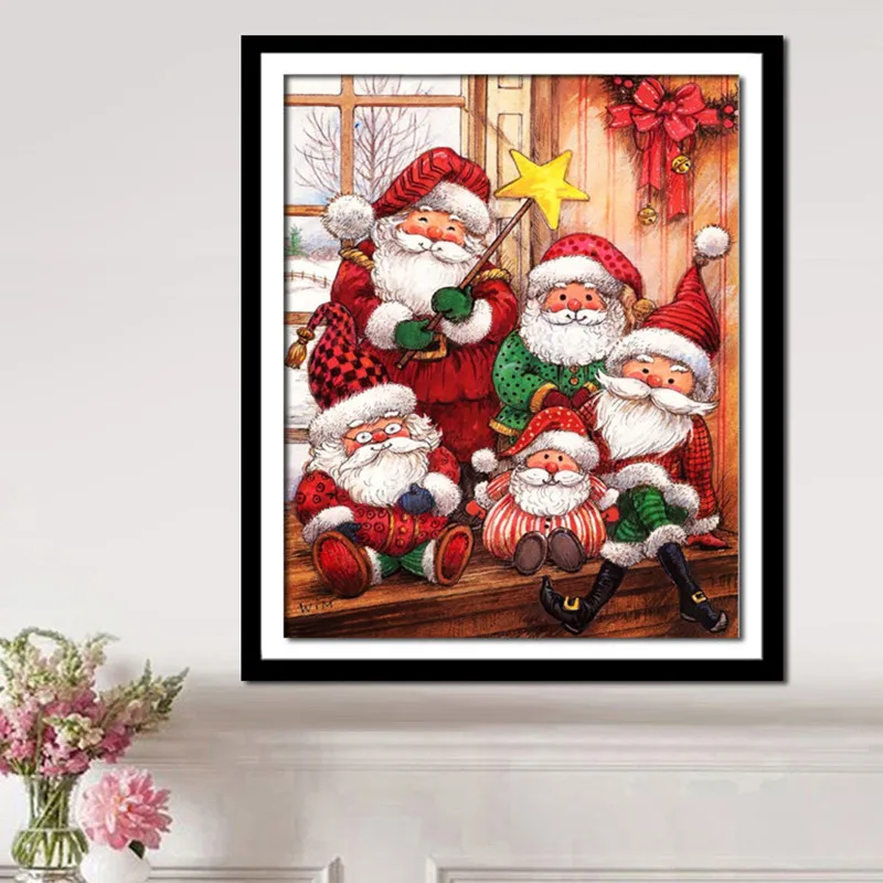 

Алмазная живопись 5D «сделай сам», «мультяшный Санта», вышитая вышивка крестиком, ремесла, квадратные/круглые стразы, украшение для дома