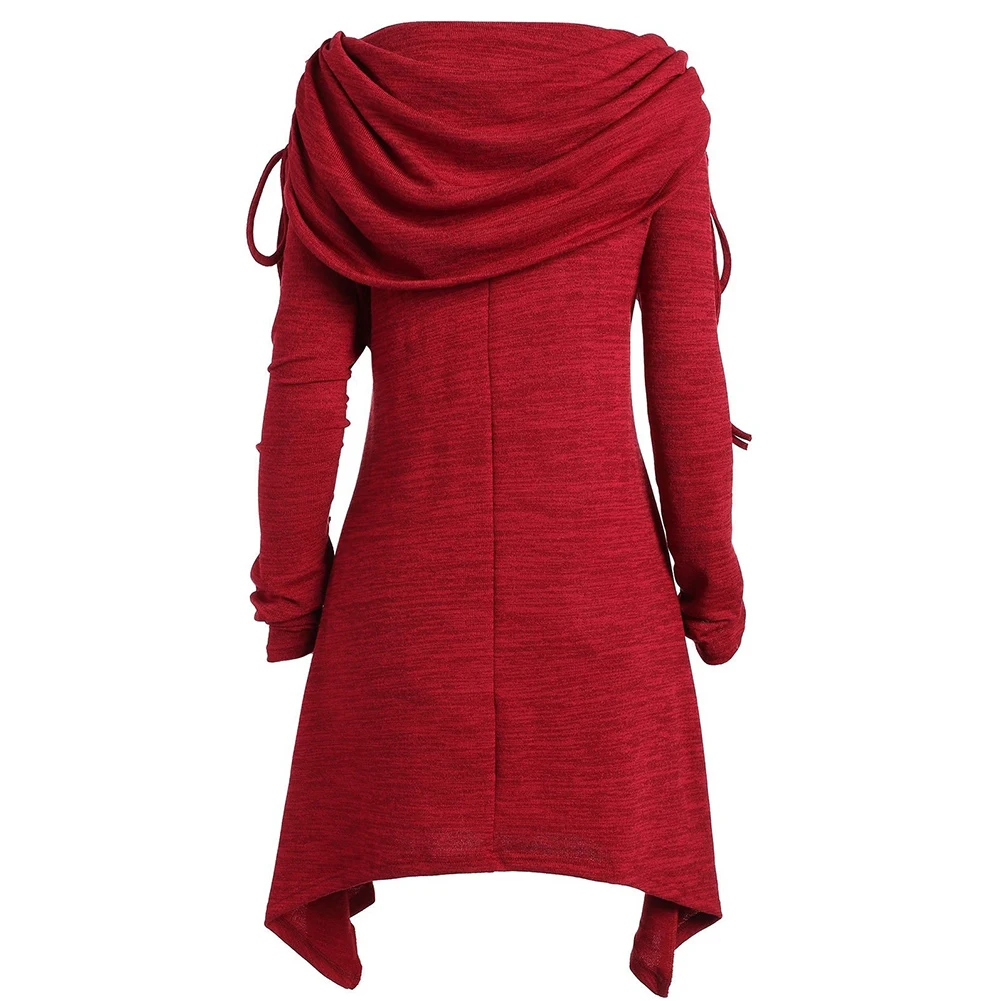 Платье женское однотонное повседневное с длинным рукавом плиссированным ворсом