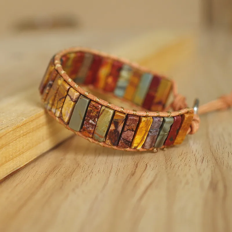 Чакра Boho кожаный браслет и браслет Пикассо оникс бисер для женщин мужчин Богемия браслет с подвесками ручная работа ювелирные изделия подарок