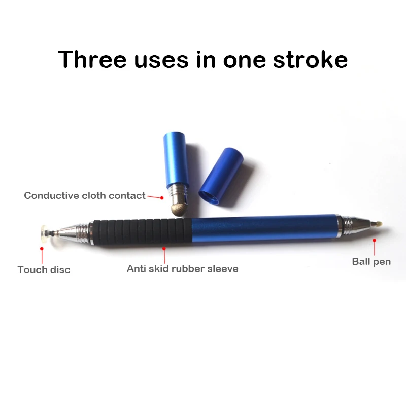 Сенсорная ручка 3 в 1 + Шариковая для письма универсальный стилус iPad Samsung Huawei/Xiaomi