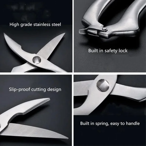 

25cm(9.8'') Heavy Duty Stainless Steel Kitchen Gadget Shear Fish Duck Cut Poultry Chicken Bone Scissor Cutter Cook Tool-35