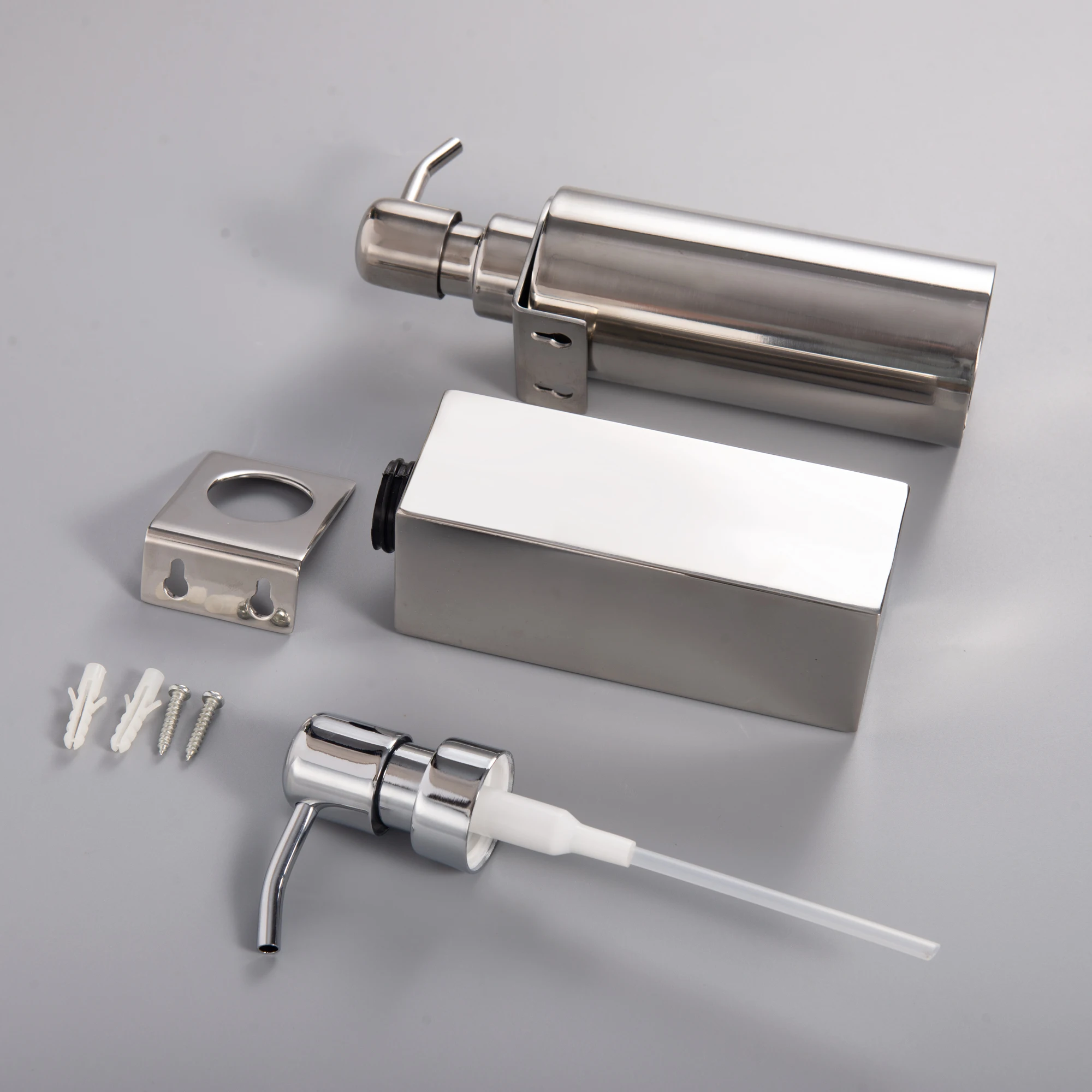 Дозатор для жидкого мыла 180 мл из нержавеющей стали настенный квадратный |