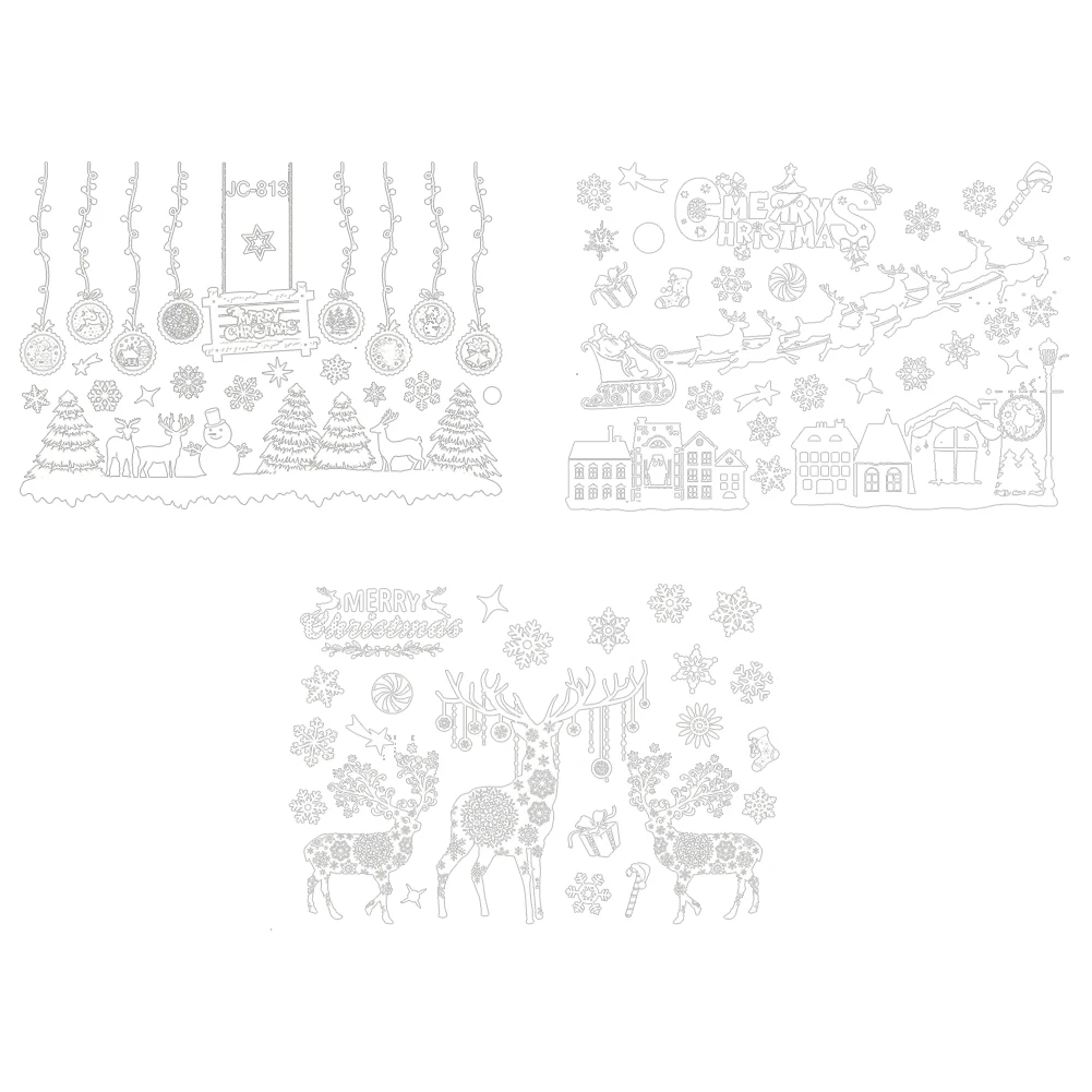 

Christmas Window Stickers Decor Self-adhesive Xmas Glass Static Sticker Merry Christmas New Year Home Wall Decals Murals