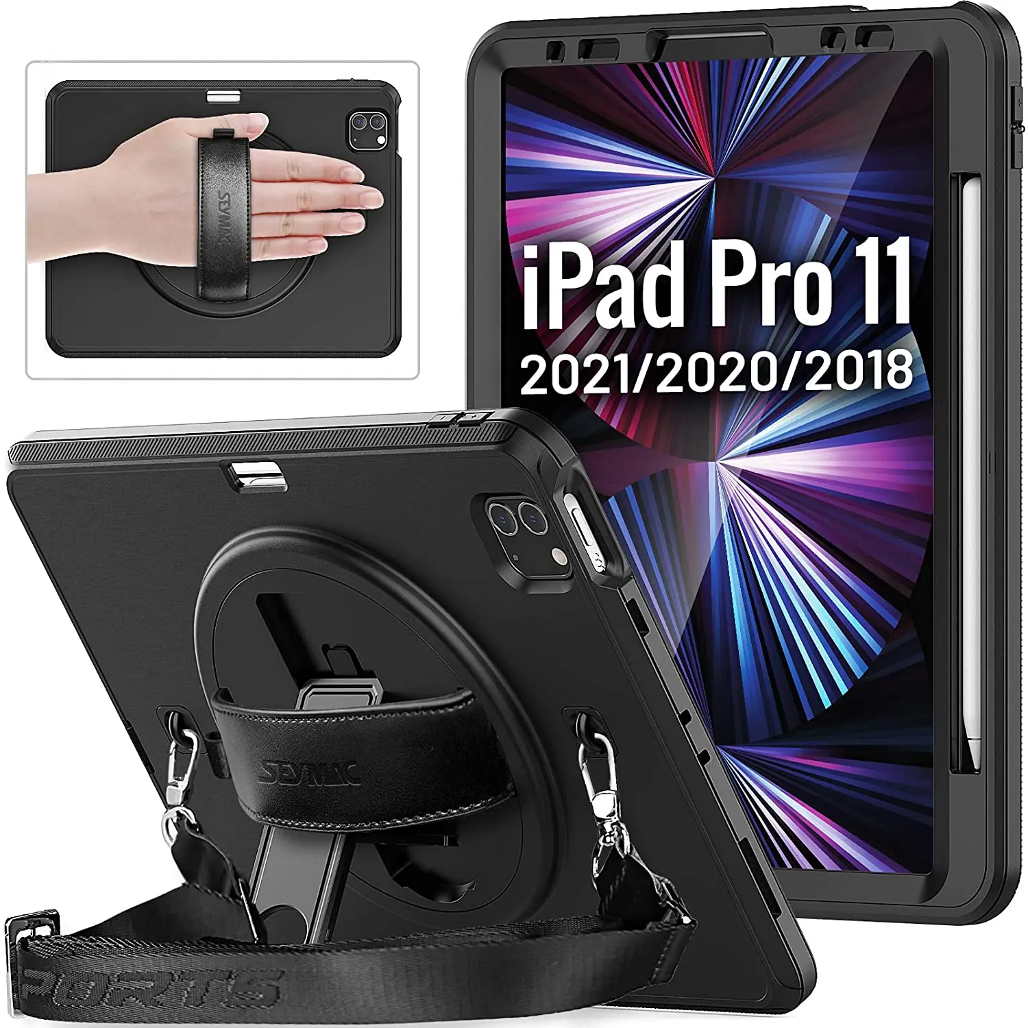 

SEYMAC iPad Pro 11 2021/2020/2018 Case, Lightweight Shockproof Case for iPad Air 2020 (4th Generation) 10.9" with Screen