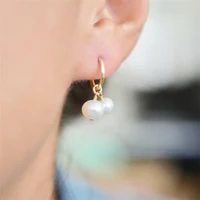 handmade pearl earrings 14k gold filled hoop earrings minimalism jewelry brincos oorbellen pendientes boho hoop earrings
