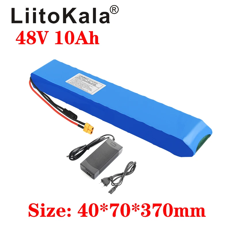 

LiitoKala 48V E-bike battery 48v 10ah 18650 li-ion battery pack bike conversion kit 1000w XT60 plug + 54.6v 2A Charger