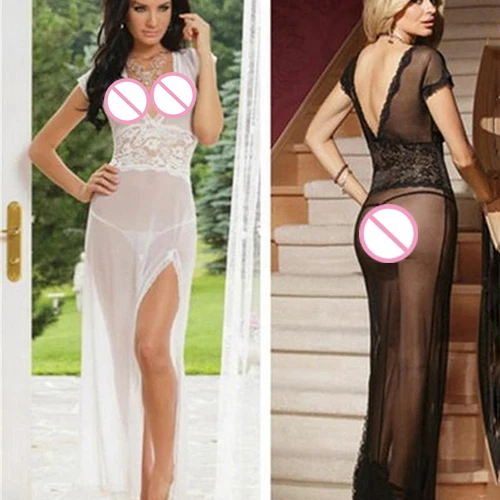 Женское сексуальное кружевное Прозрачное платье с глубоким v образным вырезом