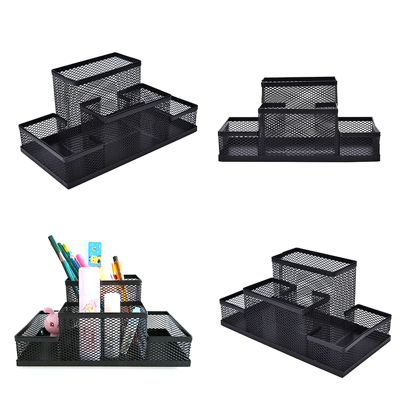 

Metal Mesh Home Office Pen Pencils Holder Desk Stationery Storage Organizer Box