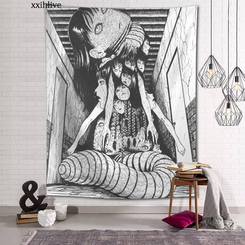 

Custom Tapestry Horror Anime Tomie Printed Large Wall Tapestries Hippie Wall Hanging Bohemian Wall Art Decoration Room Decor