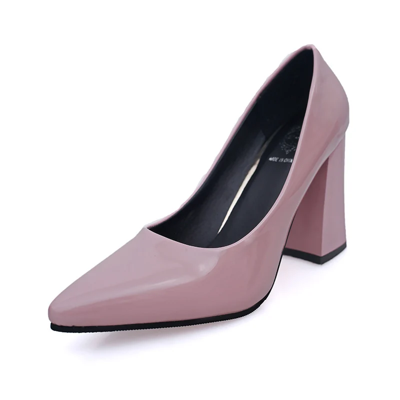

2018 new women's high heels nightclub sexy pointed wild women's single shoes Korean version of shallow patent leather work shoes