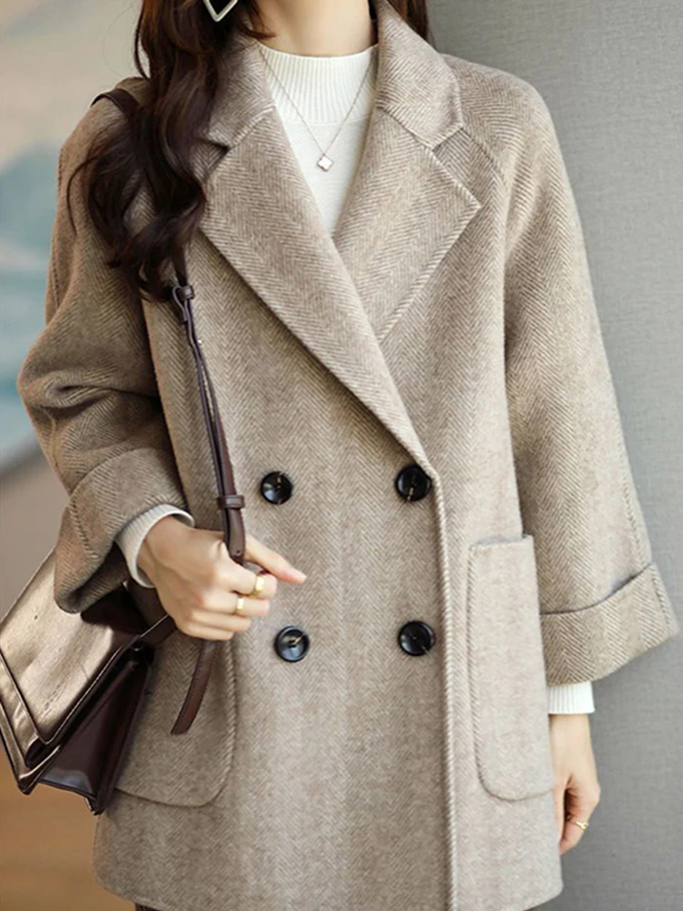 Женский двубортный плащ Sister Fara элегантная кашемировая ветровка повседневный