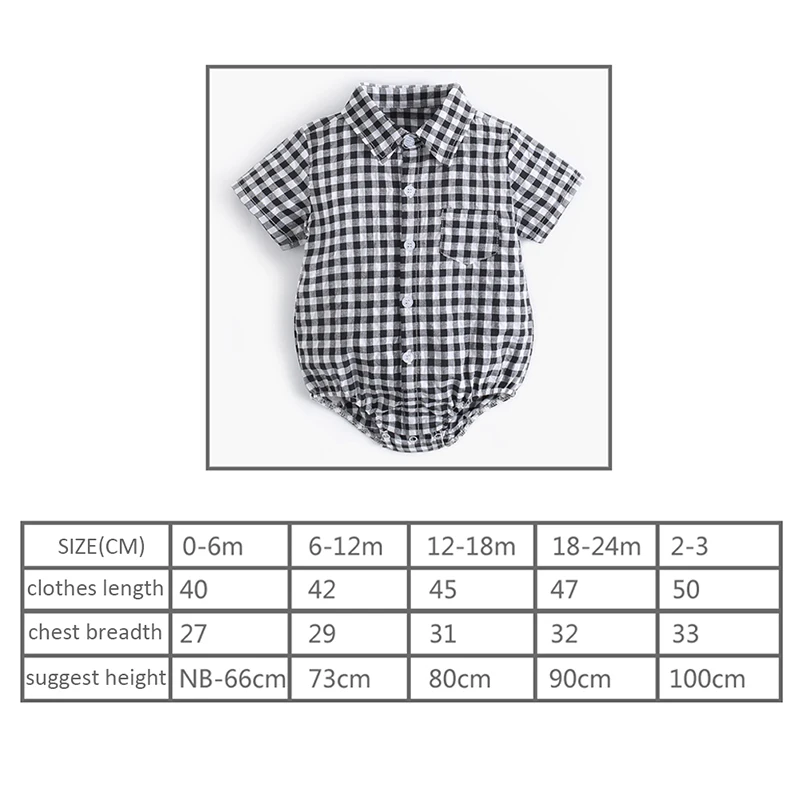 

Infant Baby Boy Girl Bodysuits Plaid Print Short Sleeve Kids Girls Boys Bodysuit Jumpsuit Newborn Clothes