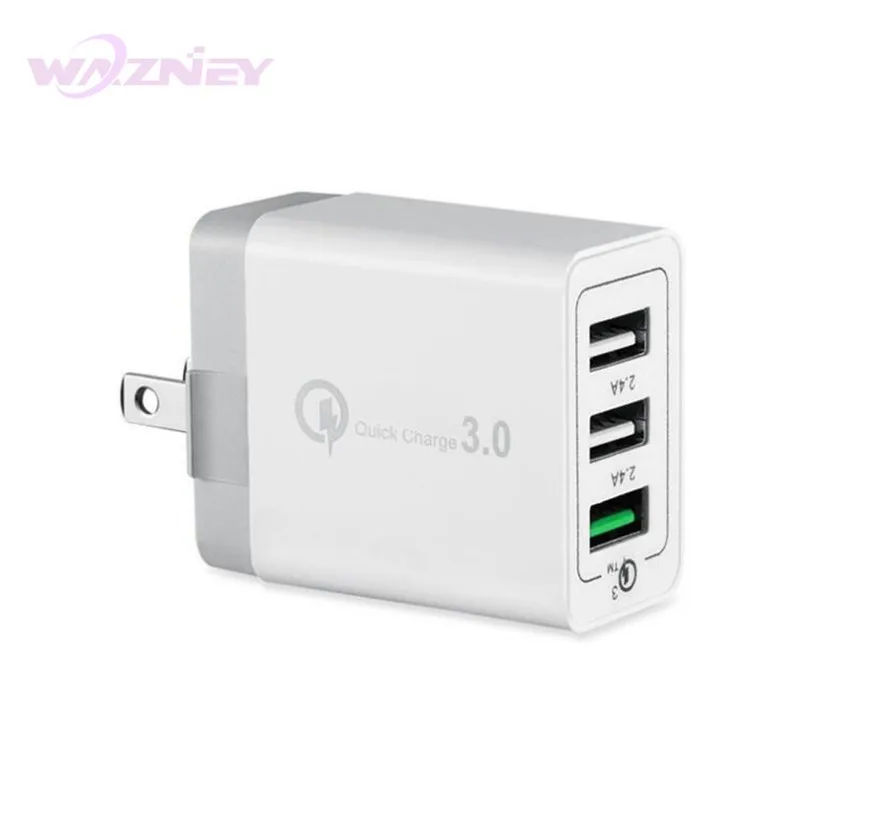 Высокое качество US plug складной 3 порта QC3.0 быстрое зарядное устройство QC 0 30 Вт USB