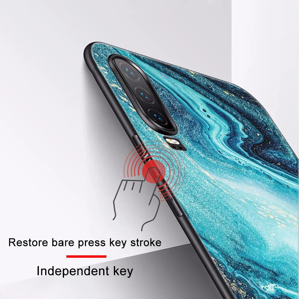 

Color Marble Case for Huawei P40 P30 P20 Pro Lite Mate 30 40 20 Lite Pro Honor 30 20 10 9X Pro Lite P Smart 2020 Black TPU Cover