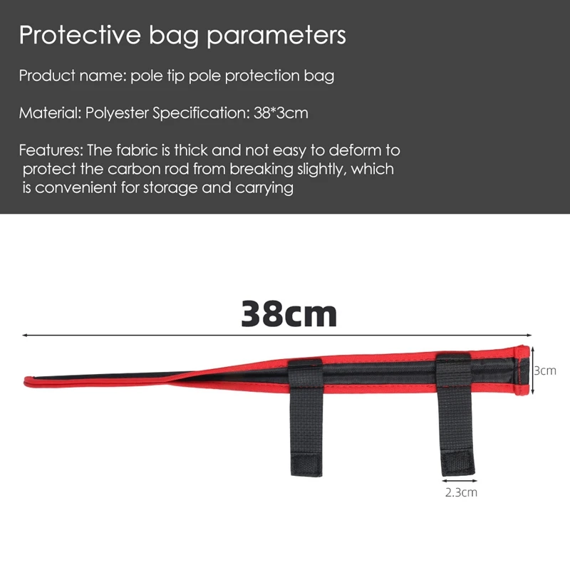 

Fishing Rod Protection Bag 38cm Tackle Protective Storage Bag Case Rod Tip Protection Cover