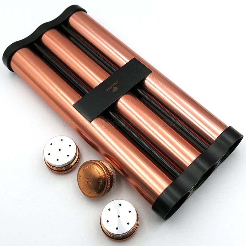 COHIBA Gadget Metal Cigar Tube Humidor Hydrating Holder Case With Humidifier For 2/3 Cigars of 50 Ringage Smoking Tool | Дом и сад