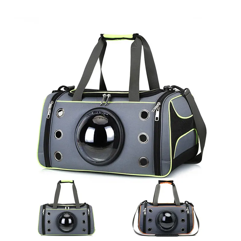 

Pet Carrying Space Transport Handbag Portable Cat Dog Travel Crossbody Shoulder Bag with Strap Pets Outdoor Breathable Box 2021