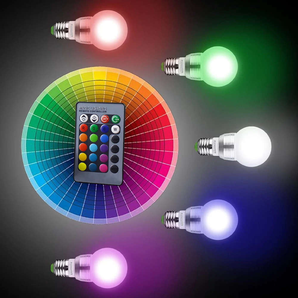 Светодиодная лампа E27 RGB s 12 В Светодиодный E26 E14 B22 MR16 GU10 лампада для домашнего