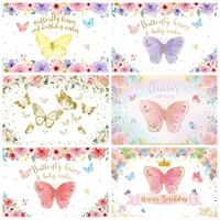 laeacco birthday photography backdrops flowers butterfly dots kids newborn custom photographic backgrounds baby shower photozone